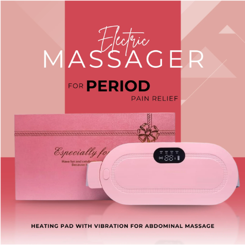 Cordless Period Pain Relief Heating Belt for Women | Portable Rechargeable Heating Pad with Massage