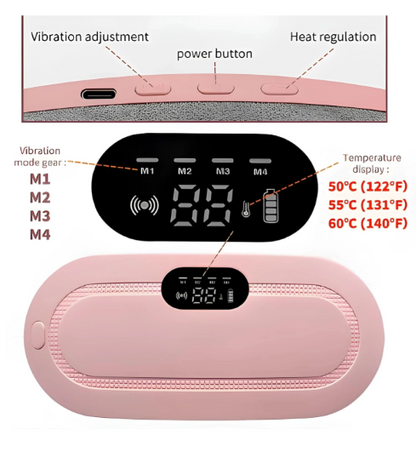 Cordless Period Pain Relief Heating Belt for Women | Portable Rechargeable Heating Pad with Massage