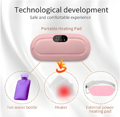 Cordless Period Pain Relief Heating Belt for Women | Portable Rechargeable Heating Pad with Massage