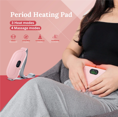 Cordless Period Pain Relief Heating Belt for Women | Portable Rechargeable Heating Pad with Massage